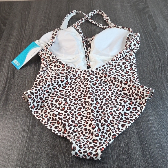 Coco Reef NWT Womans Swim Suit 36D Nylan Spandex One Piece Animal Print Brown. - Picture 3 of 16